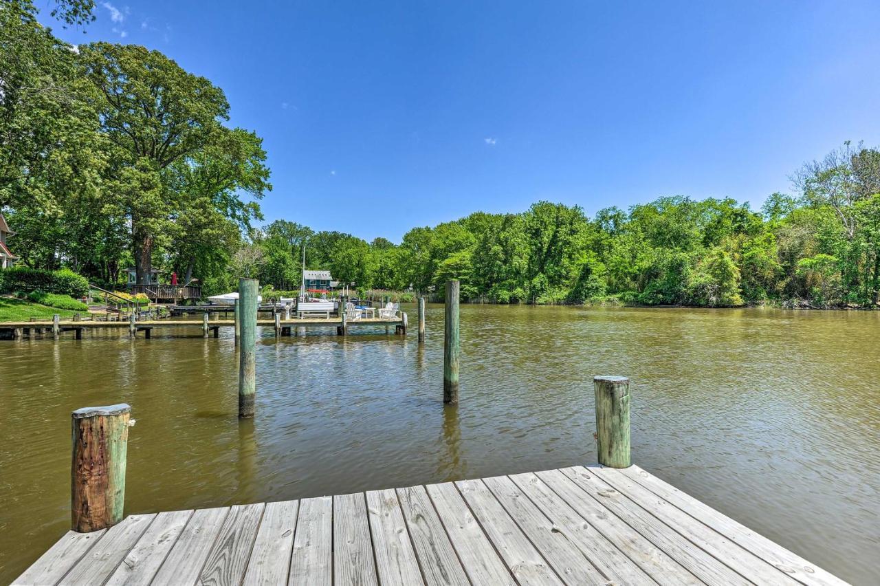 Waterfront Annapolis Home Fire Pit And Fishing Pier Exterior photo